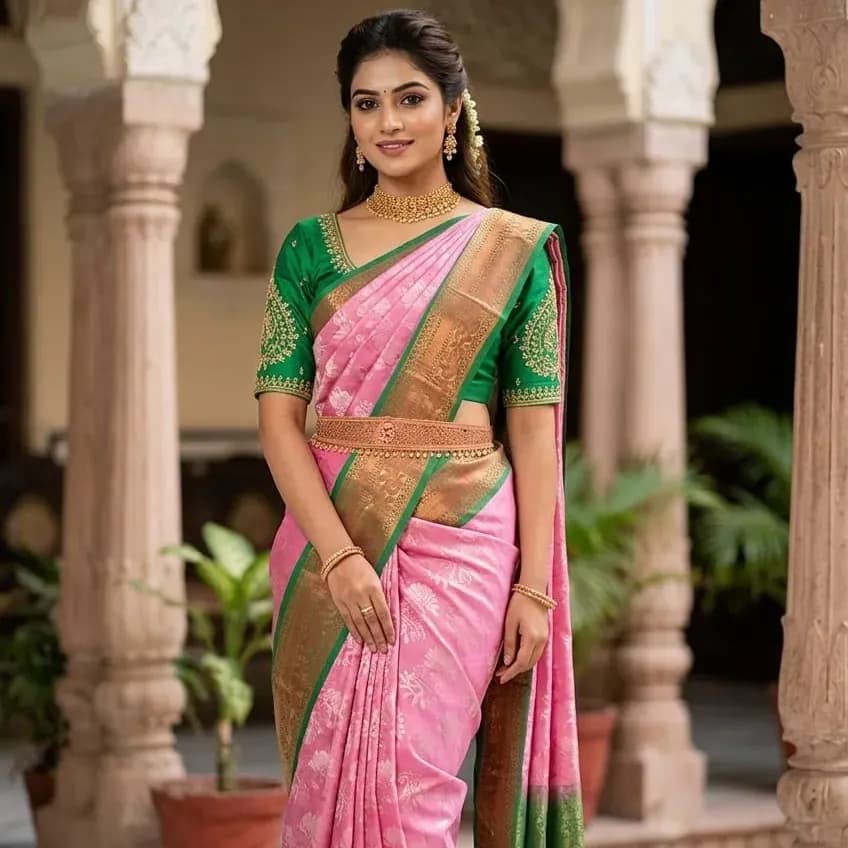 Art silk emposed saree