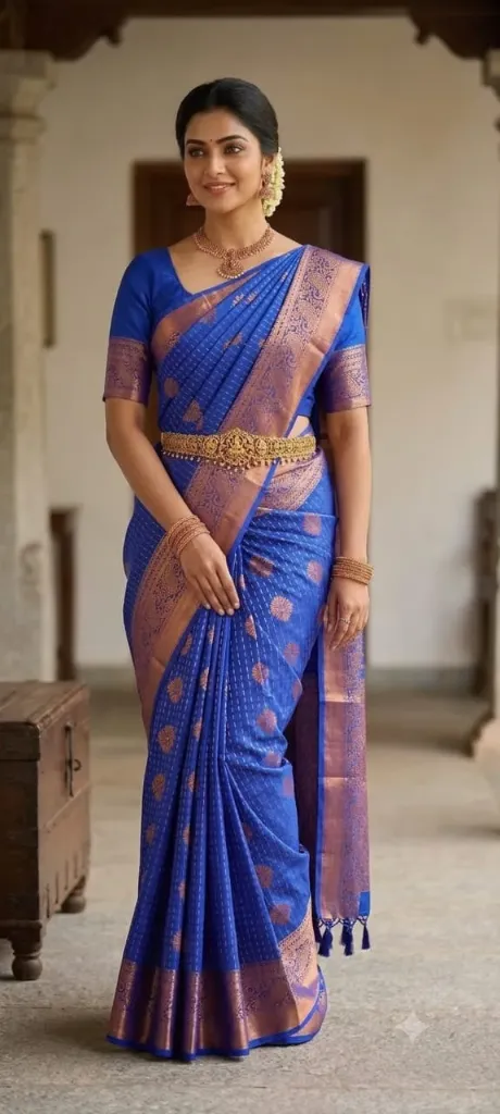 Royal blue samuthrika pattu sarees